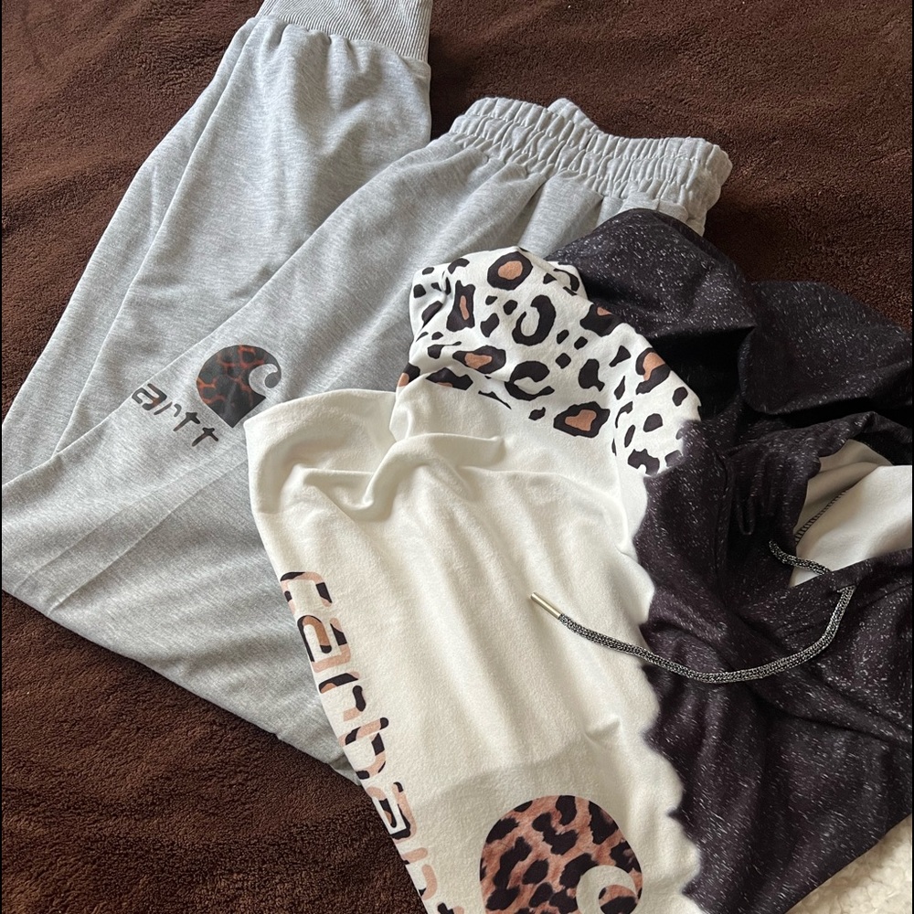 Cathartic Cheetah Print Sweat Set